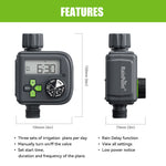 Rainpoint Smart Garden Irrigation Timer Weather-Responsive Rain Delay LCD Digital Water Timer Automatic Watering System Drip Irrigation Controller