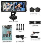 Car Baby Camera Dual Channel 6.8inch 1080P Display with 2 IR Night Camera and 150° Wide View Angle Automotive Baby Camera