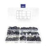 65 Steel Internal Tooth Washers Assortment 340Pcs Black Coated Quick Speed Locking Rings Corrosion Resistance M3 M4 M5 M6 M8 M10 Industrial Automotive Household Use