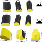 9PCS Hand Sanding Blocks Set Versatile Contoured Profile Yellow Medium-Density Polyurethane Foam Convex and Concave Shapes Hook Loop Attachment for Auto Body Wood Furniture Sanding