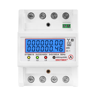Dgital Wattmeter 100A 380V AC Three Phase Energy Meter Temporary kWh Can Be Reset Power Voltage Current