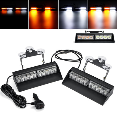 10-30V Emergency Strobe Lights 27 Mode Interior Windshield Lamp With Suction Cups For Trucks