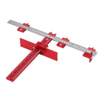 LinkMejor Red Aluminum Alloy Metric/Inch Cabinet Hardware Jig 5mm Drill Guide Cabinet Handle Template Jig