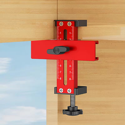 Adjustable Woodworking Cabinet Door Installation Jig Aluminum Alloy Quick Positioning 2-in-1 Device 0-75mm Thickness 15-70mm Rebound Drilling Tool