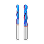 1/4 Inch/6.35mm 8mm Shank Spiral Up Cut Ball Nose End Mill Router Bit with Nano Blue Coating Milling Cutter Tungsten Carbide Flutes