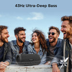 Tribit StormBoxLava 80W Portable bluetooth 5.4 Speaker Wireless Speaker 2x30W Neodymium Magnet Woofers 2x10W Silk Dome Tweeters 43Hz Ultra Deep Bass 24H Playback TWS Pairing IP67 Waterproof Outdoors Speakers with Detachable Shoulder Strap