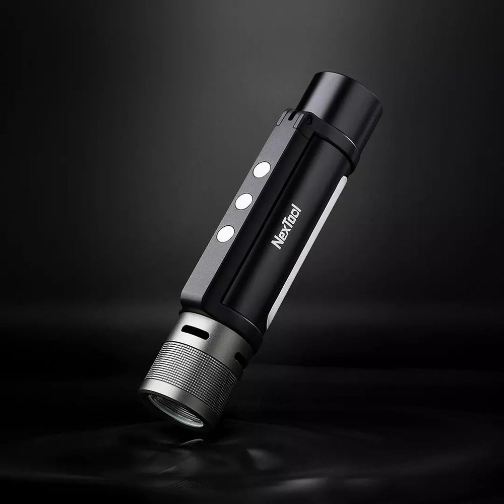 LinkMejor 6-in-1 1000lm Dual-light Zoomable Alarm Flashlight USB-C Rechargeable Mobile Power Bank Magnetic Camping Work Light