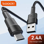 LinkMejor TQ-X16 2.4A USB-A to Micro USB Cable Fast Charging Data Transmission Tin-plated Copper Core Line 1M/2M Long for Huawei P Smart 2021 for Xiaomi 4C for iQOO U3x