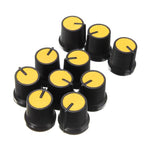 10Pcs Plastic For Rotary Taper Potentiometer Hole 6mm Knob Double Potentiometer Amplifier Plastic Knob 15*17 Switch Cap