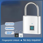 Intelligent Fingerprint Padlock Outdoor Waterproof Rust Proof Zinc Alloy 20 Fingerprints Capacity Type-C Fast Charging IP55 Security Lock
