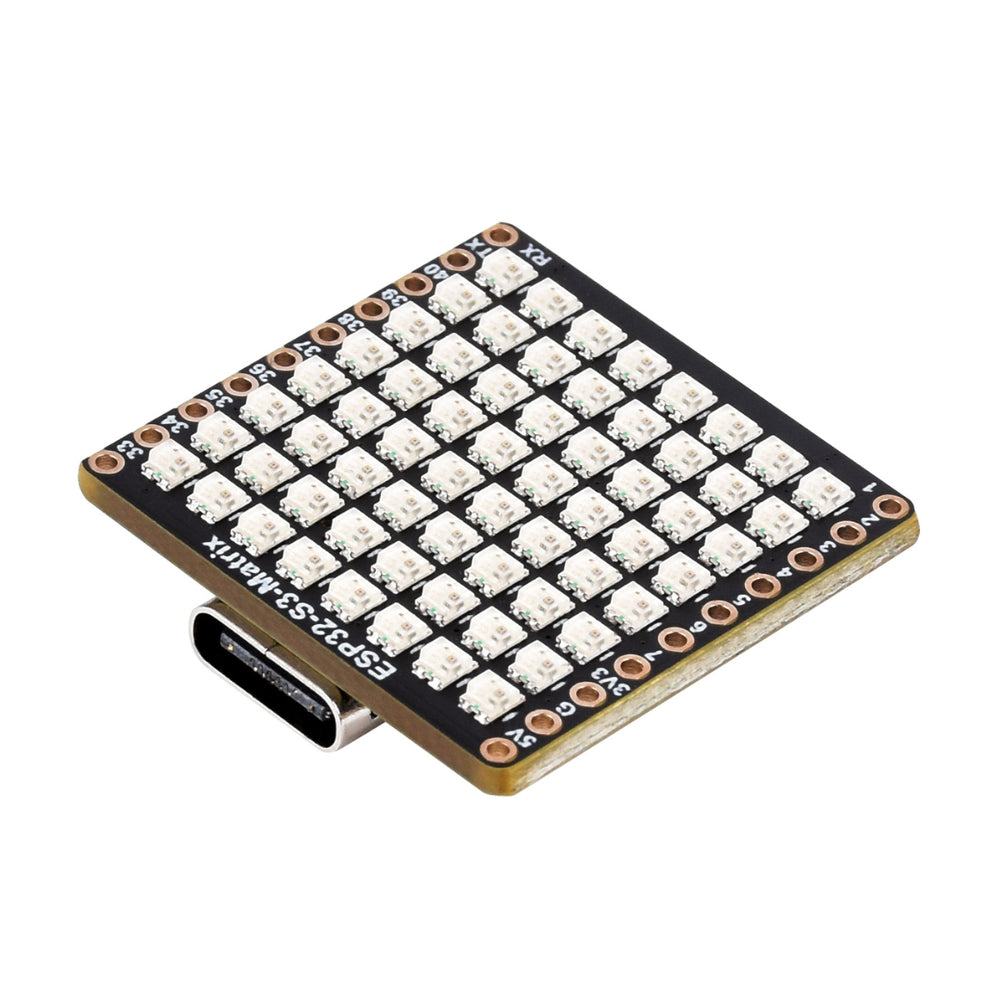 ESP32-S3-Matrix Development Board Onboard 8×8 RGB LED Matrix and QMI8658 6-Axis Sensor supports Wi-Fi and Bluetooth LE ESP32 LED Module