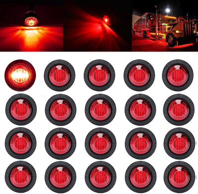 20PCS 12V LED Side Marker Light Indicator Lamp for Car Truck Van Trailer Boats  Side Indicators Signal Lights