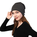 LinkMejor 2 In 1 Electric Heating Hat Scarf Rechargeable Thermal Washable Hat Soft Knitted Winter Warm Scarf for Head Neck