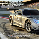 LinkMejor 4301 RTR 1/43 2.4G 4WD AMG GTR Drift RC Car Built In Gyro Alloy Body Shell LED Light On-Road Full Proportional Desktop Remote Control Racing Vehicles Models Toys