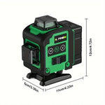 LinkMejor 4D 16 Lines Laser Level with Dual Rechargeable Batteries USB Powered Self-Leveling Multi-Line Cross Leveling Tool Includes Deluxe Fabric Pouch and Wireless Remote Control for Construction and Home Remodeling