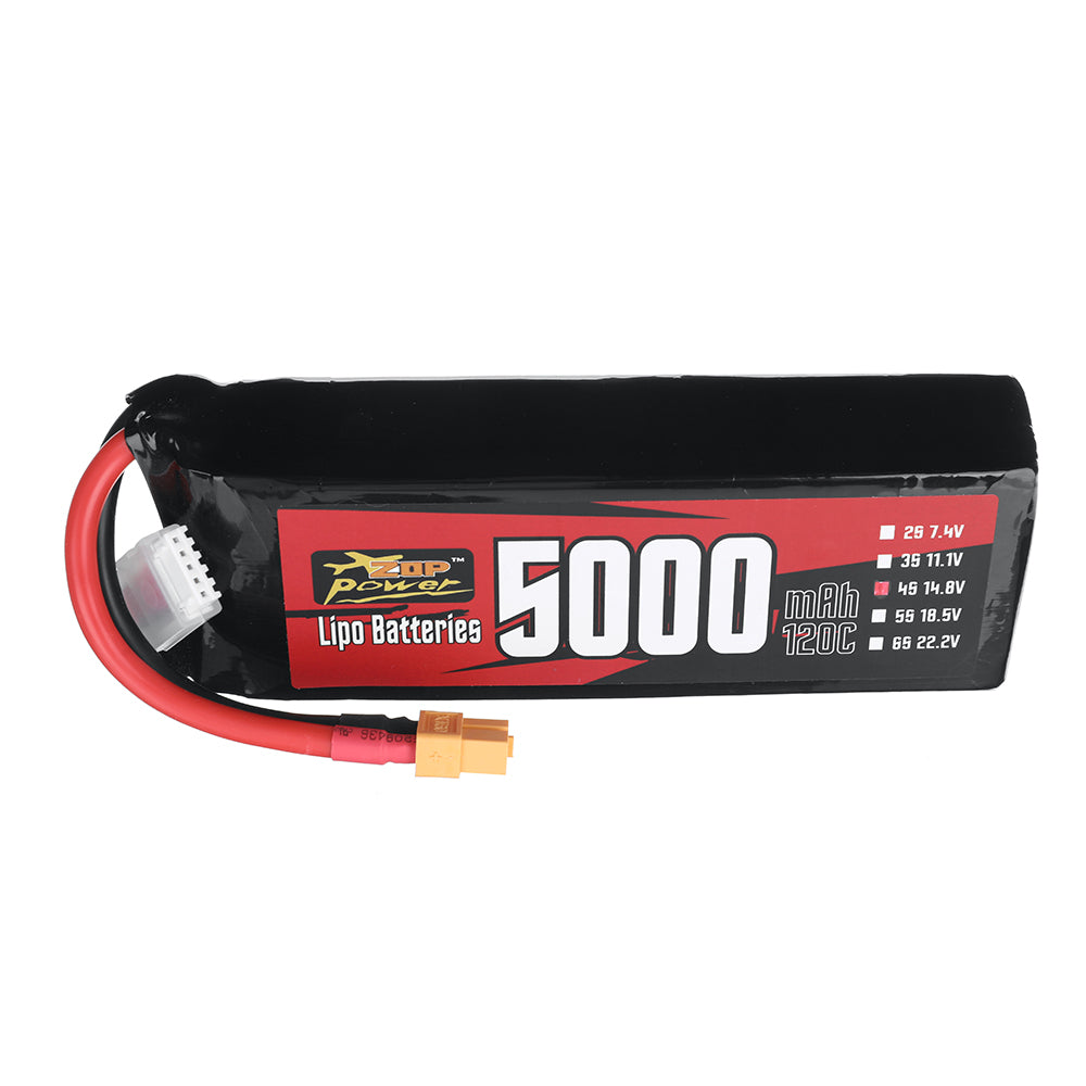 LinkMejor Power 14.8V 5000mAh 120C 4S LiPo Battery XT60 Plug for RC Drone