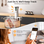 BlitzHome® SV2209 1100W Sous Vide Cooker APP Control Thermal Immersion Circulator Machine with Digital LED Display Time and Temperature Control Color White