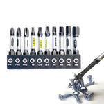 1/4 Screwdriver Bit Set 11pcs Magnetic Drill Bits Hex Shank Impact Driver Torx Cross Hex Plum Blossom Head White Grey