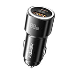 LinkMejor ES-CC16 89W 2-Port USB PD Car Charger Adapter USB-A+USB-C PD QC3.0 Support FCP SCP VOOC Fast Charging for iPhone 15 14 13 Pro for Huawei Nova Flip for Samsung Galaxy Z Flip6