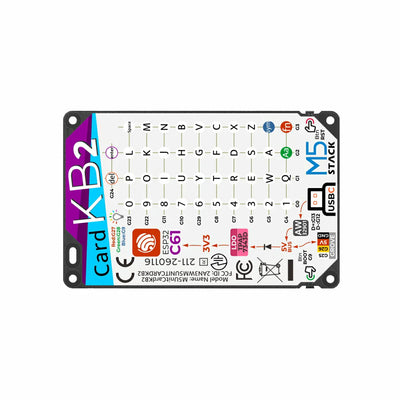 M5Stack CardKB2 Keyboard Unit ESP32-C61HF4 42-Key Portable Keyboard 2.4GHz Wi-Fi 6 BLE I2C UART BLE HID ESP-NOW USB Type-C HY2.0-4P