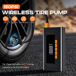 1500A 12V Jump Starter With Air Compressor 150PSI Portable Power Bank Tire Inflator N10 Car Battery Booster Pack With 500 Lumens LED Light Smart Clamp