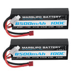 LinkMejor 7.6V 8500mAh 100C 2S Lipo Battery T Plug for RC Car