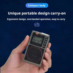 Hanrongda HRD-787 AM/FM/SW/WB Portable Radio Full Band Radio bluetooth Music Player TF Card Input Built-in Flashlight SOS Alarm Elderly Walkman Plug and Play