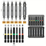13PCS Multi-Functional Screw Extractor Set Double-Headed Wear-Resistant Chromium Vanadium Steel Rust-Proof for Stripped/Rusted Screw Removal Woodworking Specialty Tools No Electricity Required