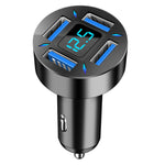 66W 4-Port USB PD Car Charger Adapter Dual 2.4A USB-A PD QC3.0 Fast Charging with Blue LED for iPhone 13 14 14 Pro Max for Huawei Mate50 for Samsung Galaxy S22 for Redmi K60 for OPPO Reno9