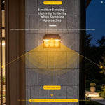 Elfeland HW-779 Solar Light with Motion Sensor 3 Modes Warm Light IP65 Waterproof Solar Lamp Garden Wall Light for Outdoor Use