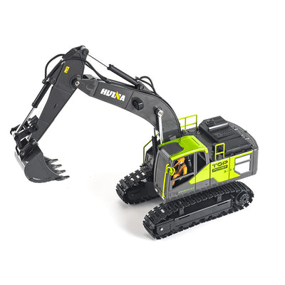 HuiNa Toys 1661 RTR 1/18 2.4G 13CH RC Excavator Alloy Bucket Engineering LED Light Spray 680° Rotation Remote Control Vehicles Models