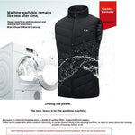 LinkMejor 35 Zones Black Electric Heated Vest for Men Women 5-control DC Charging Unisex Washable Outdoors Winter Warm Heating Clothing