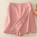LinkMejor Women Commute Back Elastic Waist Solid Summer Casual Skirt Shorts