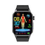 ET580 2.04 inch AMOLED HD Screen Blood Composition Measurement ECG Electrocardiogram bluetooth Call Heart Rate Blood Pressure SpO2 Monitor ECG Non-invasive Blood Glucose Multi-sport Modes Music Playback IP68 Waterproof Smart Watch