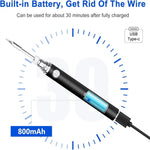 Mini USB Wireless Portable Soldering Iron Kit Rechargeable 8W USB-C Adjustable Temperature 300-450°C Complete Set for DIY and Repairs