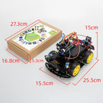 LinkMejor Automation Smart Robot Car Kit for Arduino Programming with Ultrasonic and Infrared Sensors Line Tracking Obstacle Avoidance DIY Educational STEM Kit