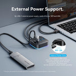 Vention CHZ 5-in-1 USB3.0 Hub Charger 3USB-A+USB-C Fast Charging USB-C 3.2 Gen1 5Gbps Desktop Hub Adapter with RGB Light for iPhone 17 17Pro 16 Pro Max 15 14 for Xiaomi 17pro for SAMSUNG for OPPO