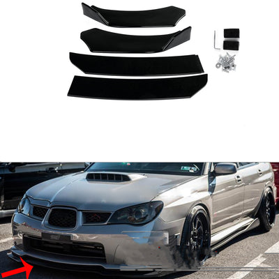 LinkMejor 4PCS Black Front Lip Chin Bumper Spoilers Body Kits For Car Universal