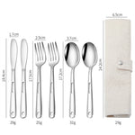 IPRee 7PCS Stainless Steel Camping Cutlery Set Portable Travel Picnic Utensils Fork Spoon Outdoor Dinnerware for Hiking