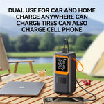 Portable Electric Tire Inflator Cordless Air Pump Built Battery with Digital Pressure Gauge for Car, Motorcycle, Bike, Balls