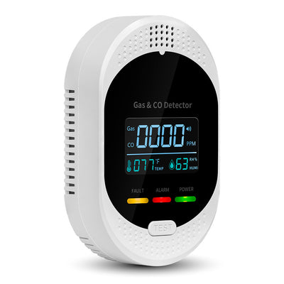 4IN1 CH4 Gas Carbon Monoxide Alarm CO CH4 Temperature Humidity Monitor LCD Color Screen High Precision Sensor Plug and Play Wall Mounted Safety