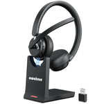 Awatrue EH11 2.4G Wireless Headset bluetooth Headphone with Charging Base AI Call Noise Cancelling 50mm Drive Unit 30H Play Time Comfortable Design On-ear Headphones with External Microphone