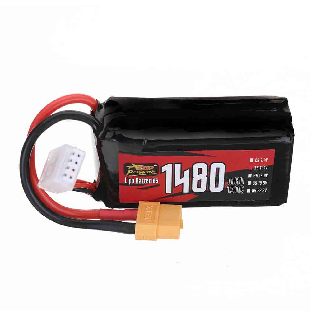 LinkMejor Power 11.1V 1480mAh 130C 3S LiPo Battery XT60 Plug for RC Drone