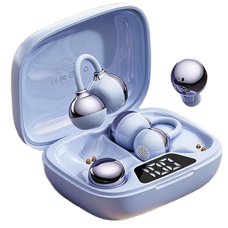 LinkMejor Q75 TWS Earclips Wireless bluetooth 5.4 Earphone 10mm Large Dynamic Coil Digital Display IPX5 Waterproof Earclips Sports Headphones