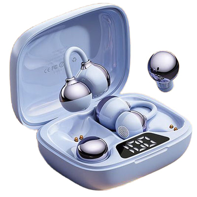 LinkMejor Q75 TWS Earclips Wireless bluetooth 5.4 Earphone 10mm Large Dynamic Coil Digital Display IPX5 Waterproof Earclips Sports Headphones