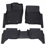 3PCS Car Floor Mats Set For Toyota Tacoma 2024 2025 Double Cab All Weather TPE Material Custom Fit Auto ICE Models Front Rear Row Anti Slip Shock Absorbing Easy Install