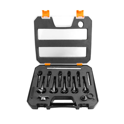 5/6/10pcs Woodworking Hole Opener Set Blue Carbide Adjustable Opener Drilling Wood Hinge Drill Bits Detachable Strong Back Plate 15-35mm