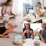 Rain Cloud Humidifier Light Water Drip Aromatherapy Diffuser Humidifier, Raining Cloud Night Light with 7 Color Lights, Essential Oil Diffuser Humidifier Waterfall Lamp, Relaxing Water Drop Sound for Sleep