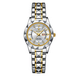 LinkMejor Women Luxury Watch Luminous Waterproof Quartz Watch Analog Calendar Business Wrist Watch Date Watch Stainless Steel Ladies Wristwatch