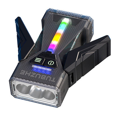 LinkMejor SD-M19 5000LM Multiple Light Sources Flashlight with RGB Side Light Magnetic Adsoption Type-C Rechargeable Super Bright LED Torch Waterproof Outdoor Camping Emergency Work Lamp